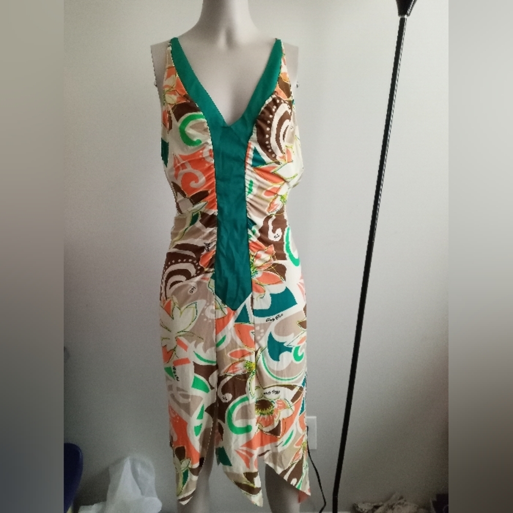 Baby phat asymmetrical Y2K backless logo dress size medium